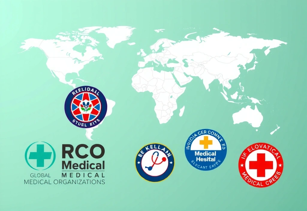 Siglele stilizate ale unor organizații medicale de renume global, arătând fiabilitate și autoritate